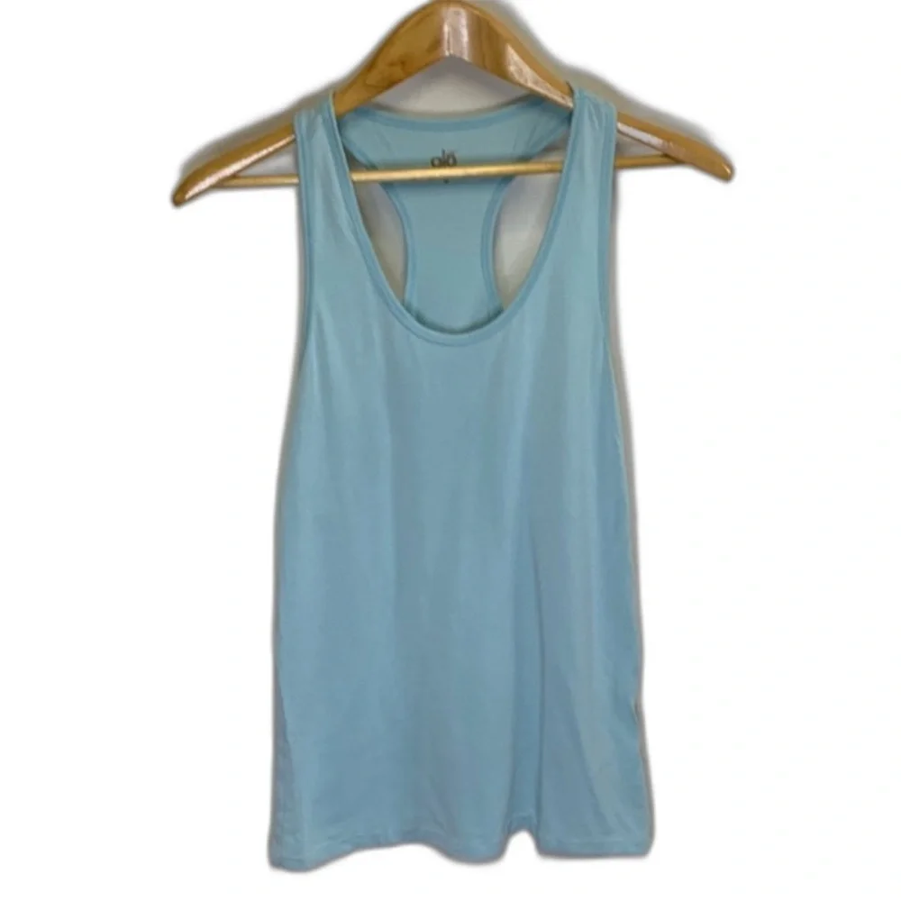 ALO Yoga Women's Light Blue Racerback Tank Top